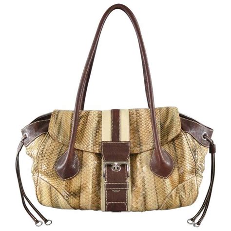 prada milano tan bag bag|Prada snakeskin bag.